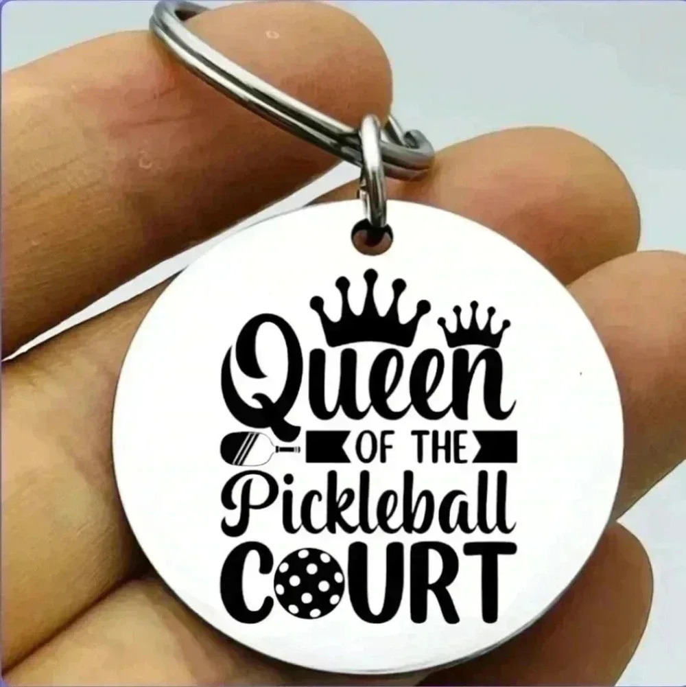 Queen of pickleball Court Hot Sexy dink smash champion Keychain